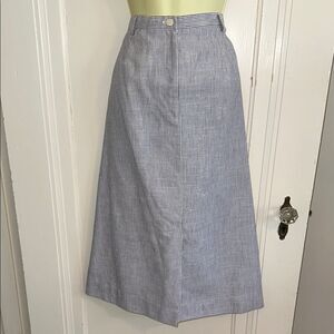 Vintage 80s Gordon of Philadelphia Blue & White Striped A Line Skirt